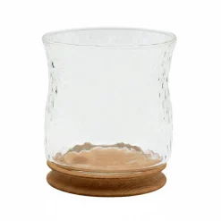 Tasse en verre martele & acacia
