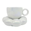 Tasse et coupelle nuage irrise