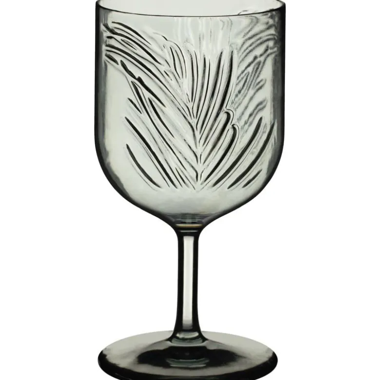 Verre a vin avec motif feuillage