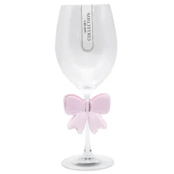 Verre a vin avec noeud rose 3d