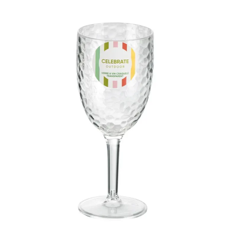 Verre a vin craquele transparent