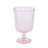 Verre a vin plastique fleur pink