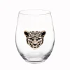 Verre bas tete de panthere