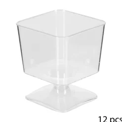 Verrine carre avec pied 6cl x12