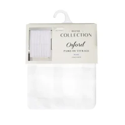 Vitrage x2 oxford 60x120cm blanc